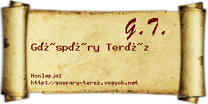 Gáspáry Teréz névjegykártya